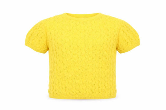 Mango Girls Yellow  Knit Pullover Jumper Size 9-10 Years