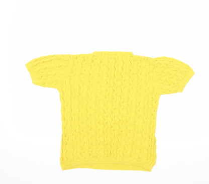 Back view of Mango girls’ yellow knit jumper, size 9-10, years