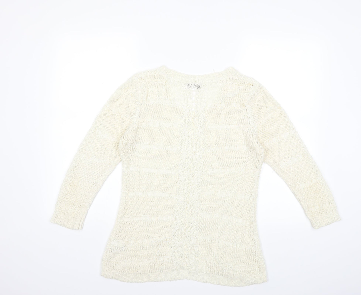 F&F Womens White  Knit Pullover Jumper Size 12