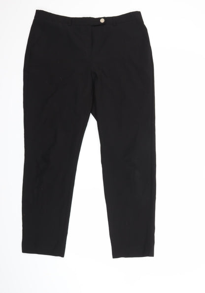 Front view of George women’s black trousers, size UK 12, 28-inch leg