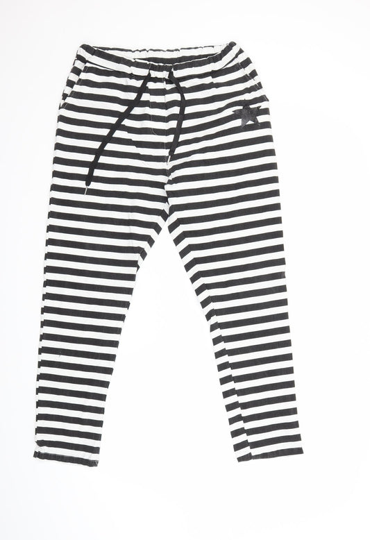 Preworn Womens Black Striped Denim Skinny Jeans Size 34 in L27 in - star