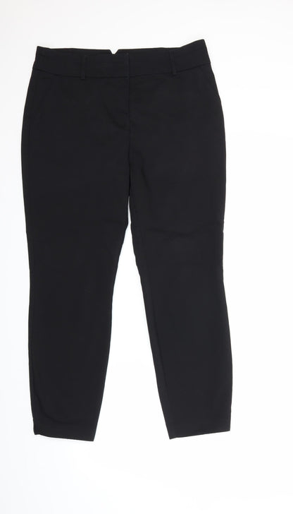 Additional front view of Papaya women’s black trousers, size UK 14, 26-inch leg