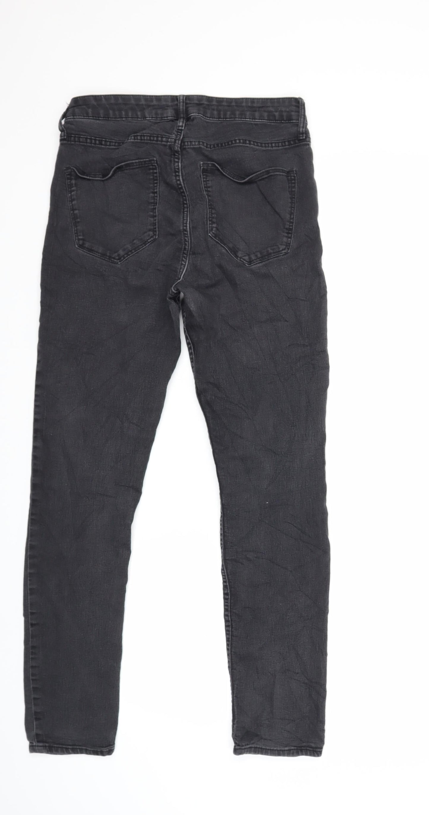 H&M Womens Black  Denim Skinny Jeans Size 30 in L28 in