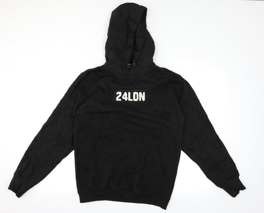 Twenty Four London Mens Black   Pullover Hoodie Size S
