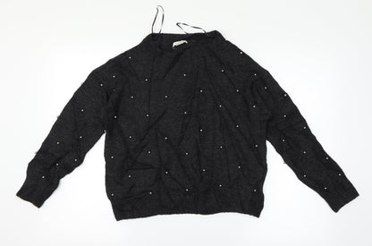 Additional front view of H&M women’s black jumper, size UK 6
