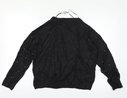 Back view of H&M women’s black jumper, size UK 6