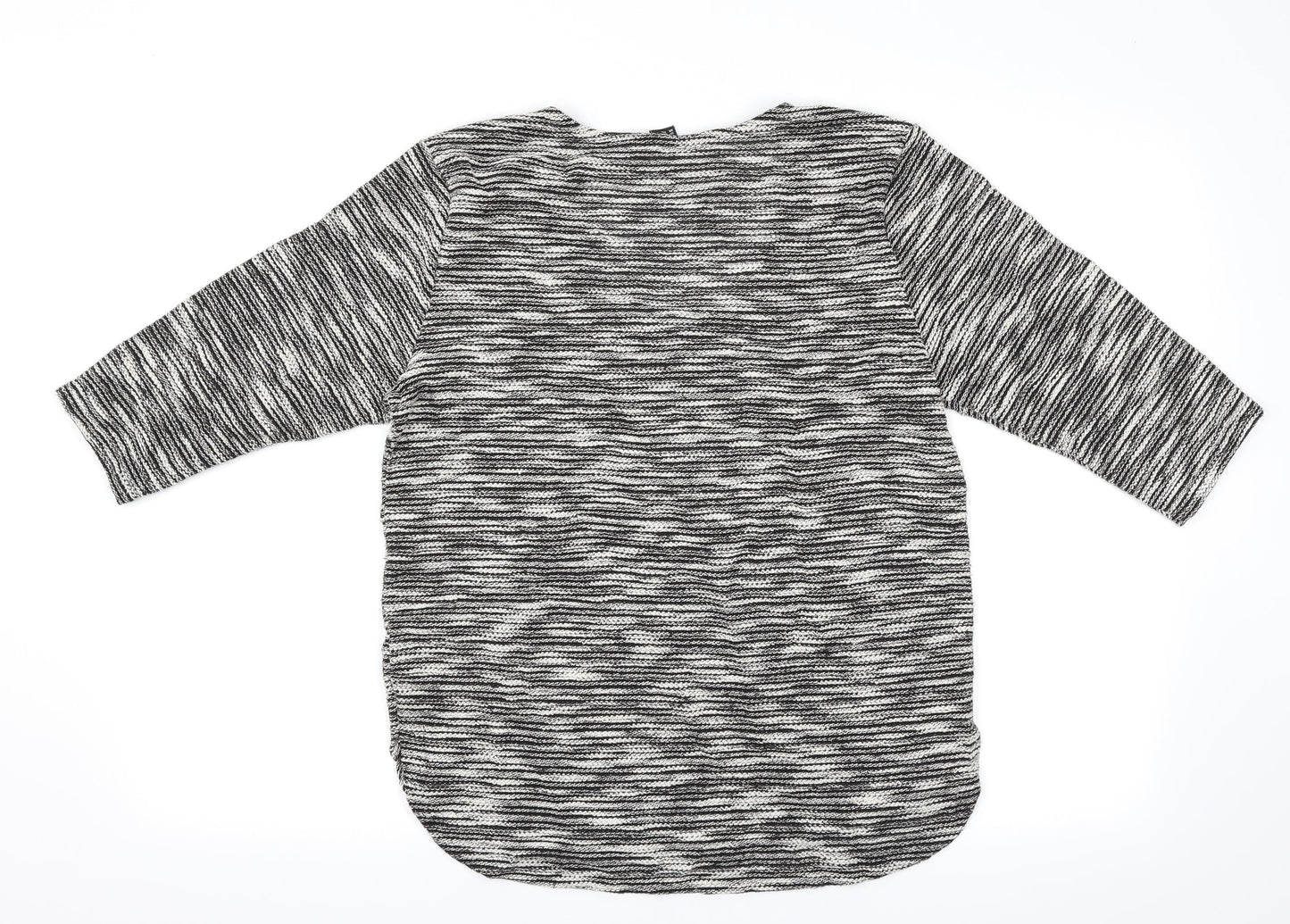 H&M Womens Black Herringbone  Basic T-Shirt Size 6