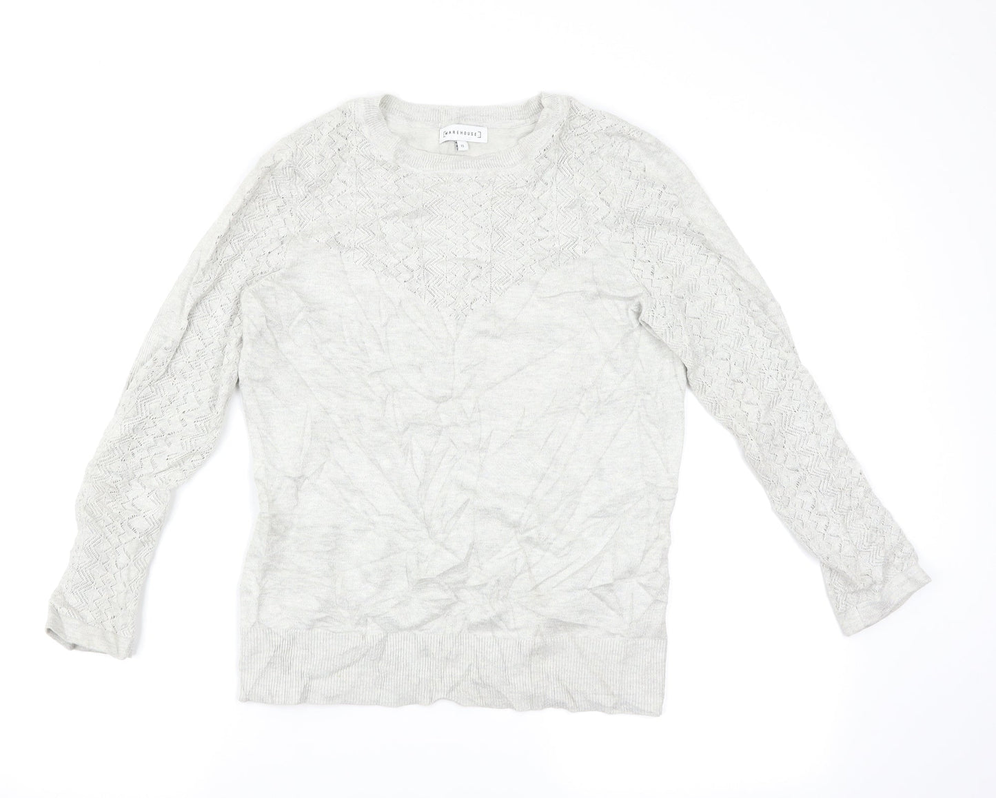 Warehouse Womens Grey   Basic T-Shirt Size 12