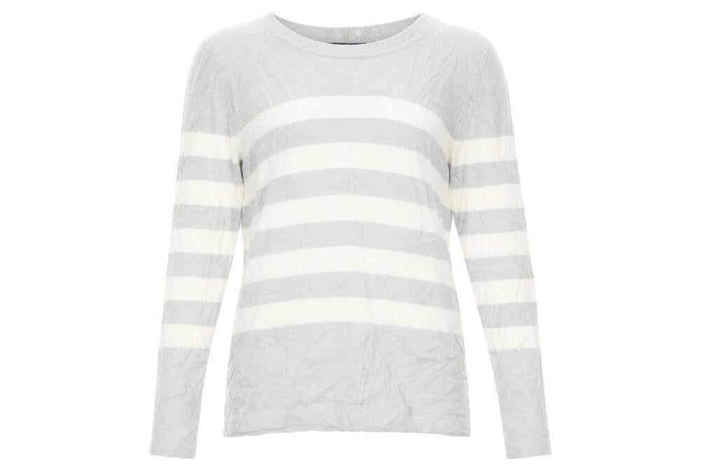 Marks & Spencer Womens Grey Striped  Pullover Jumper Size 10