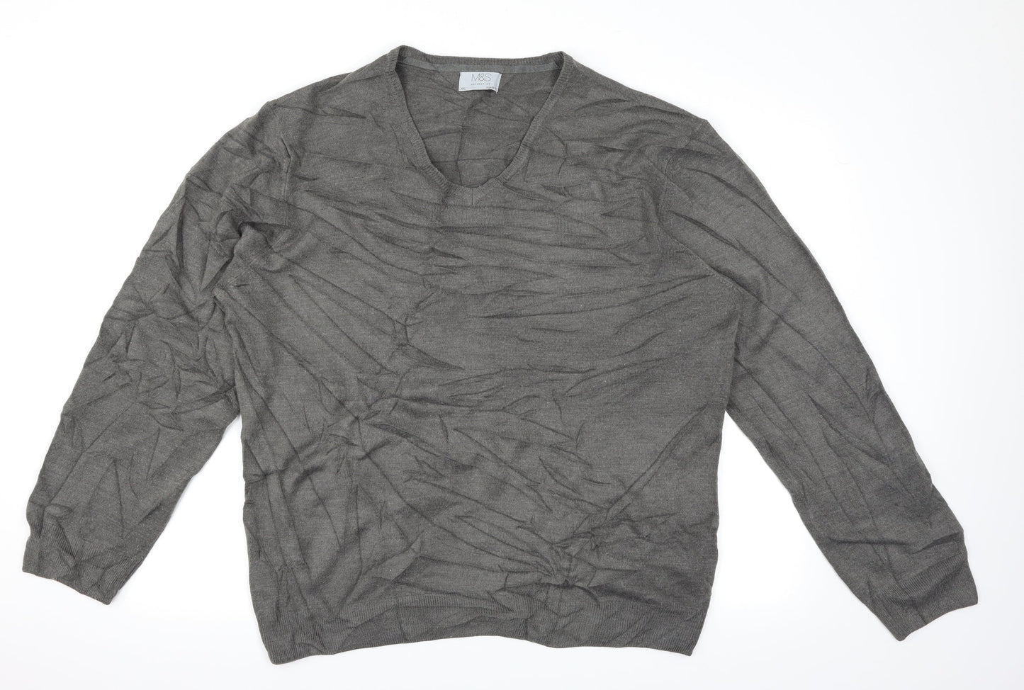 M&S Mens Grey   Pullover Jumper Size 2XL
