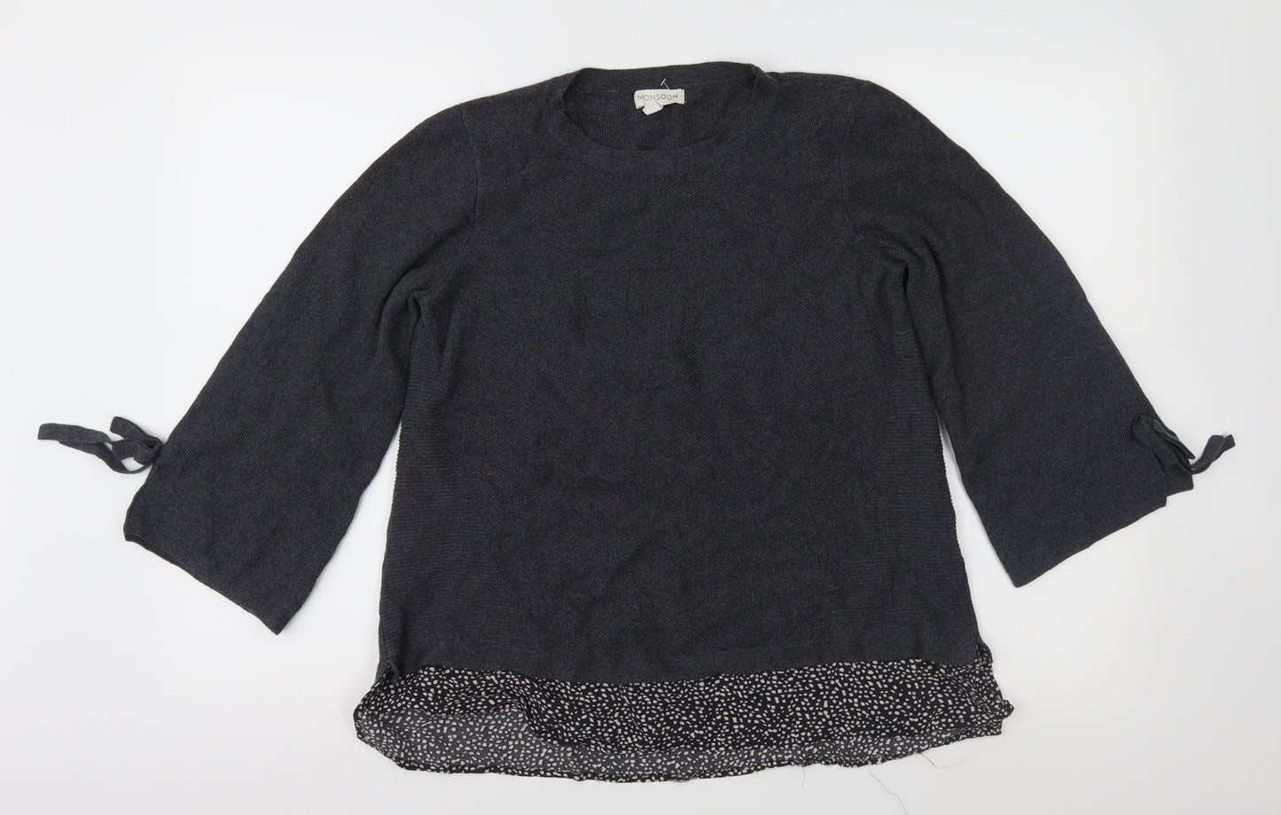 Monsoo Womens Grey  Knit Pullover Jumper Size M