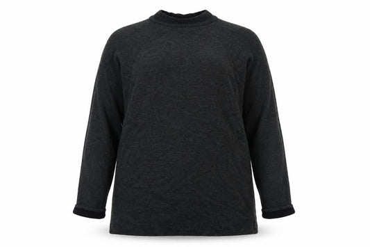 Front view of Topshop women’s grey knit jumper, size UK 12