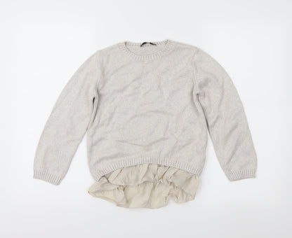 Additional front view of Marks & Spencer girls’ beige knit jumper, size 9-10, years