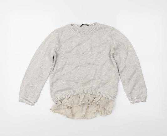 Marks and Spencer Girls Beige  Knit Pullover Jumper Size 9-10 Years
