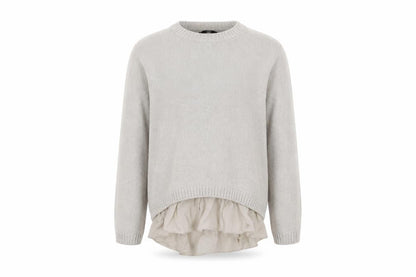 Front view of Marks & Spencer girls’ beige knit jumper, size 9-10, years