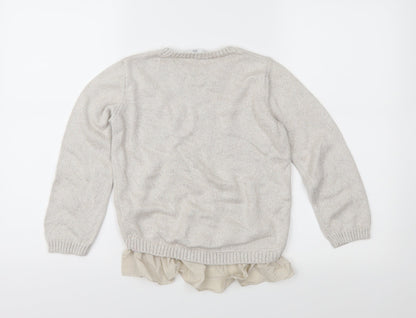 Back view of Marks & Spencer girls’ beige knit jumper, size 9-10, years