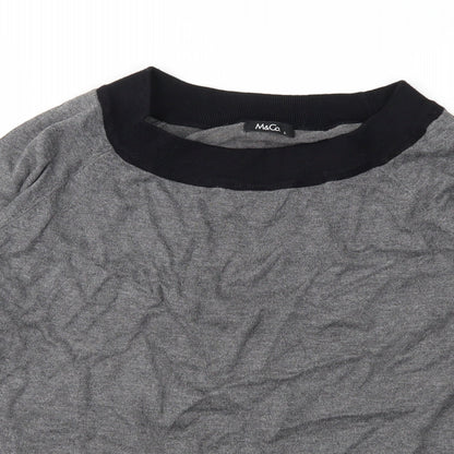 Close-up detail of M&Co women’s grey knit jumper, size L