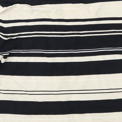 Brand and care label for Principles women’s brown striped knit jumper, size UK 18