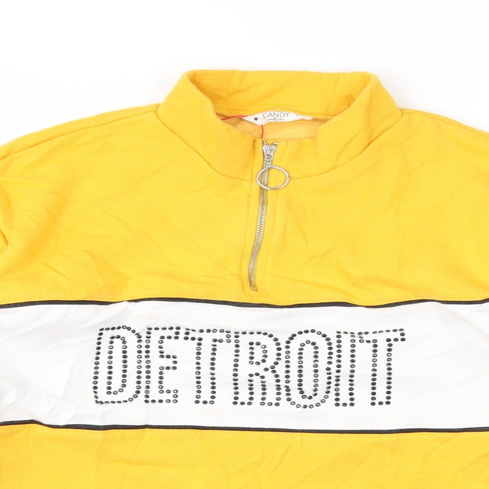 Candy Couture Girls Yellow   Pullover Sweatshirt Size 15 Years
