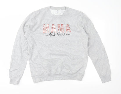 Additional front view of Awdis women’s grey pullover sweatshirt, size M