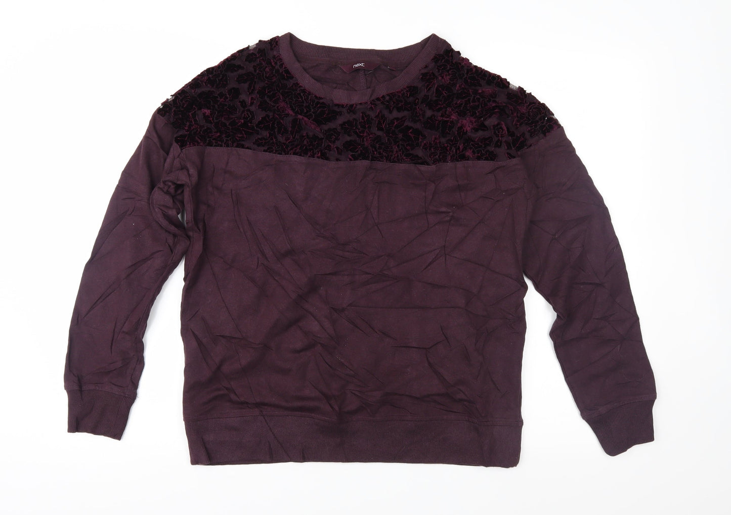 NEXT Womens Purple Floral  Pullover Sweatshirt Size 12