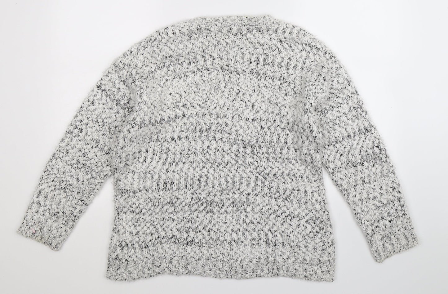 Amara Womens White  Knit Pullover Jumper Size L