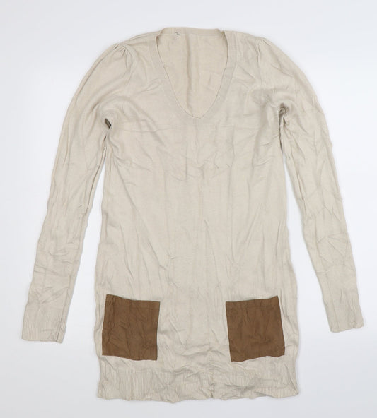 Dorothy Perkins Womens Beige  Knit Pullover Jumper Size 10