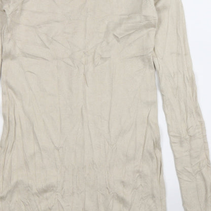 Brand and care label for Dorothy Perkins women’s beige knit jumper, size UK 10