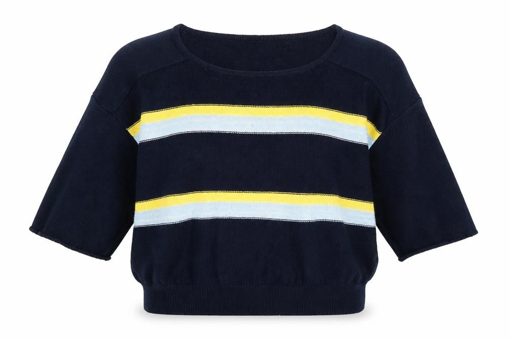 Preworn Womens Blue Striped Knit Pullover Jumper Size L