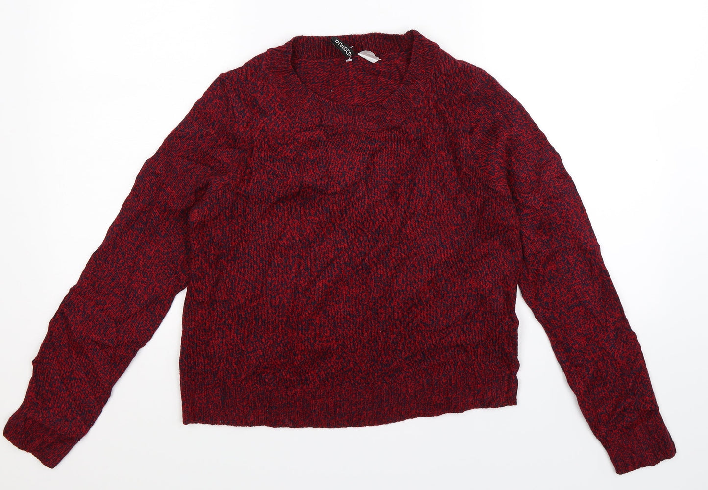 Divided Womens Red  Knit Pullover Jumper Size XS