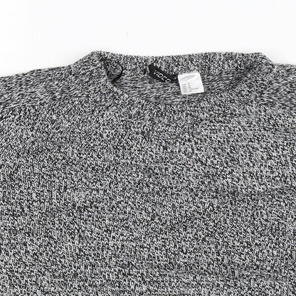 Close-up detail of Divided women’s grey knit jumper, size M