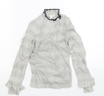 Additional front view of Crew Cuts girls’ grey knit jumper, size 5-6, years