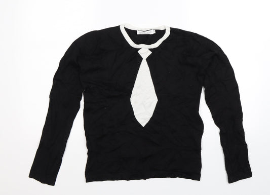 Topshop Womens Black  Knit Pullover Jumper Size 8