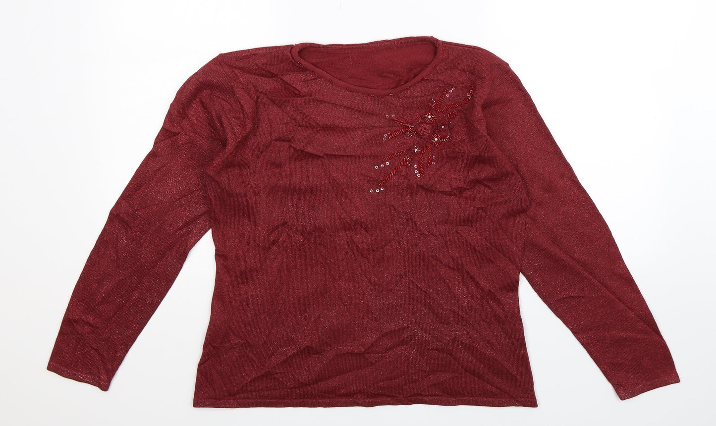 Preworn Womens Red  Knit Pullover Jumper Size M