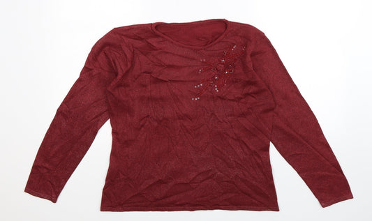 Preworn Womens Red  Knit Pullover Jumper Size M