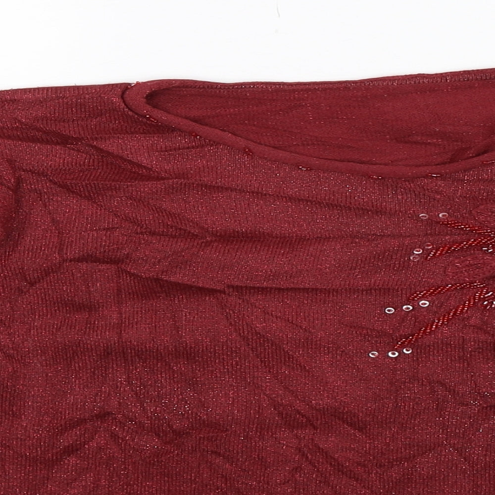 Preworn Womens Red  Knit Pullover Jumper Size M