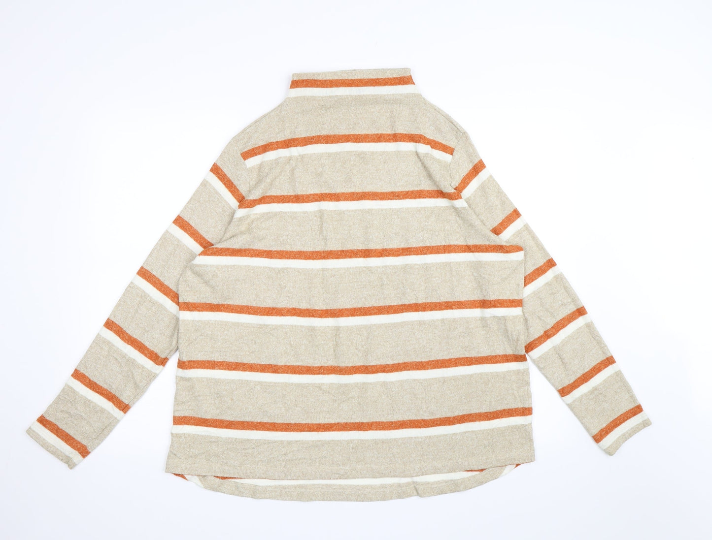 TU Womens Brown Striped Knit Pullover Jumper Size 14