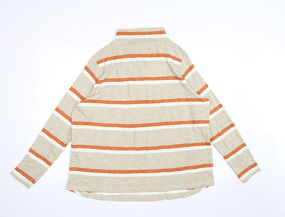 Additional front view of Tu women’s brown striped knit jumper, size UK 14