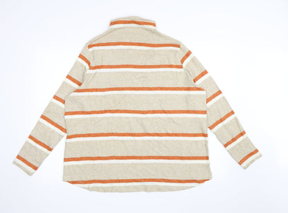 Back view of Tu women’s brown striped knit jumper, size UK 14