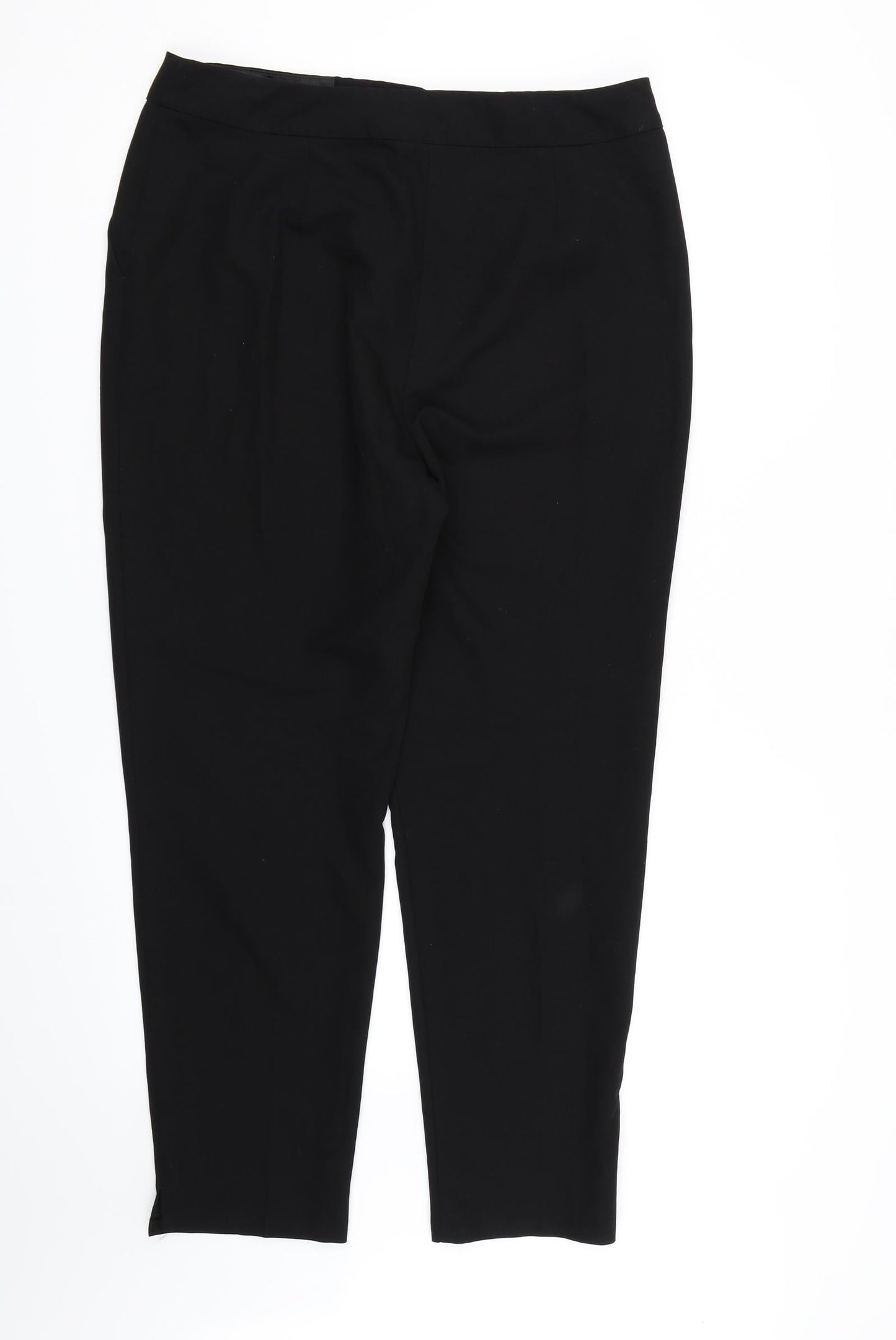 F&F Womens Black  Rayon Dress Pants Trousers Size 12 L26 in