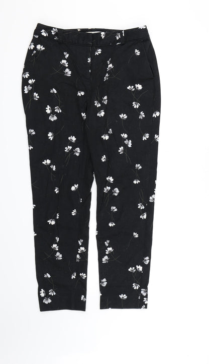 Additional front view of RJR.John Rocha women’s black floral trousers, size UK 10, 26-inch leg