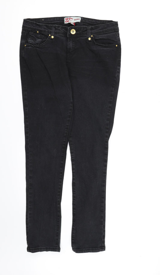 Denim 24/7 Womens Black  Denim Skinny Jeans Size 10 L29 in