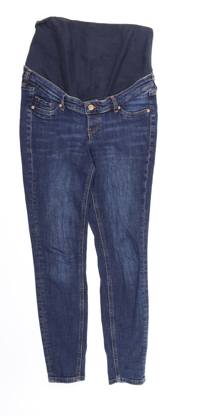 Front view of &DENIM women’s blue denim jegging jeans, size M, 28-inch leg