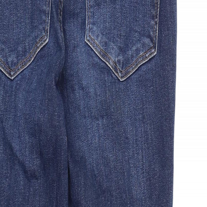 Brand and care label for &DENIM women’s blue denim jegging jeans, size M, 28-inch leg