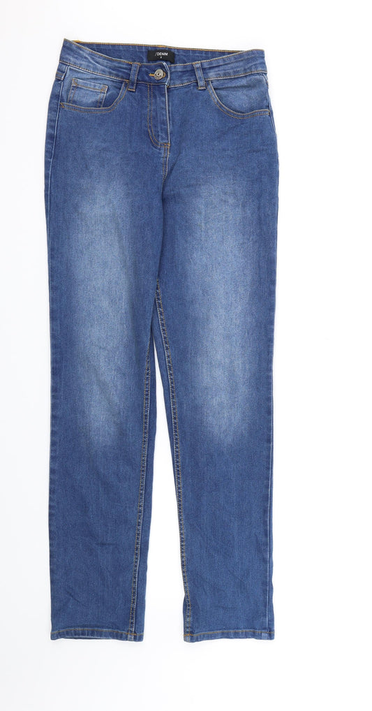Papaya Womens Blue  Denim Straight Jeans Size 8 L30 in