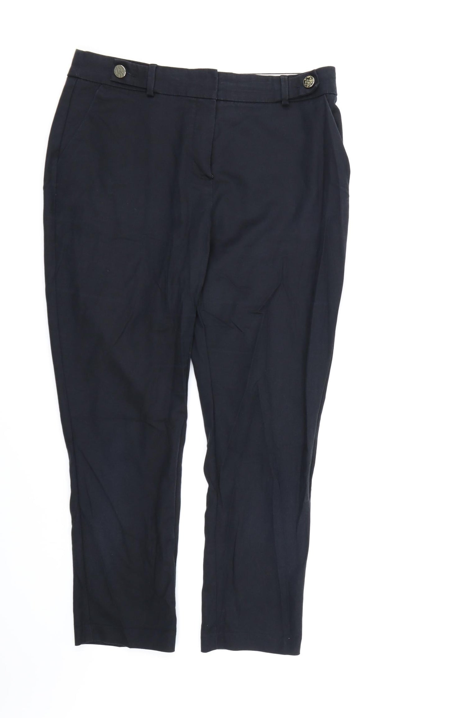 F&F Womens Black  Rayon Dress Pants Trousers Size 12 L25 in