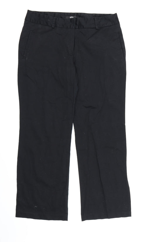 Marks and Spencer Womens Black  Rayon Dress Pants Trousers Size 12 L27 in