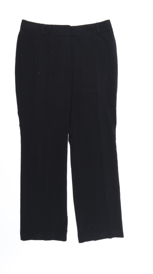 Marks and Spencer Womens Black  Rayon Dress Pants Trousers Size 10 L28 in