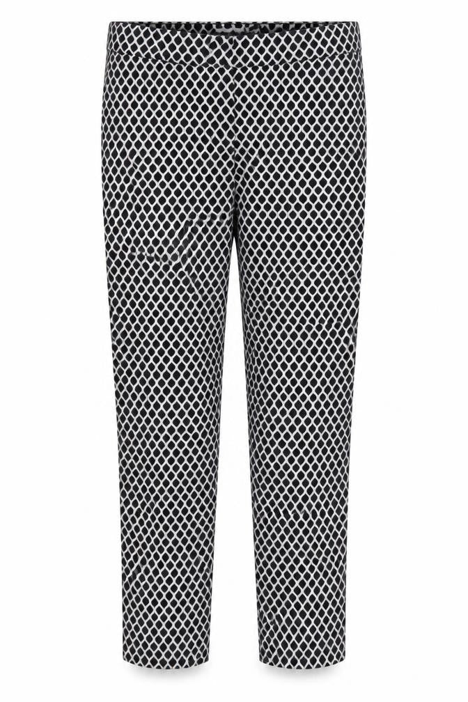 H&M Womens Black Geometric Canvas Trousers  Size 10 L26 in