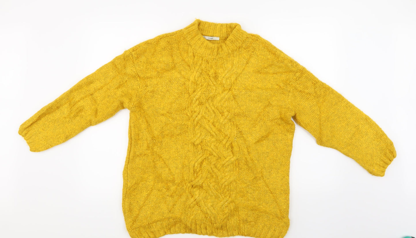 George Womens Yellow Argyle/Diamond  Pullover Jumper Size M